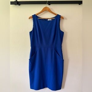 Calvin Klein Sleeveless Dress (Cobalt Blue, Size 12)